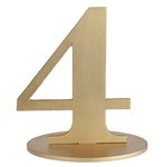 Marque table chiffre métallisé or N°4 14 x 9.5 x 17 cm Sache