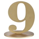 Marque table chiffre métallisé or N°9 14 x 9.5 x 17 cm Sache