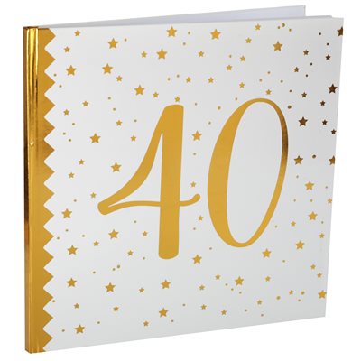 Livre d'or des âges métallisé or 40 ans 24 x 24 cm Sachet d' Livre d'or des âges métallisé or 40 ans 24 x 24 cm Sachet d'