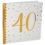Livre d'or des âges métallisé or 40 ans 24 x 24 cm Sachet d'