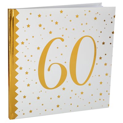 Livre d'or des âges métallisé or 60 ans 24 x 24 cm Sachet d' Livre d'or des âges métallisé or 60 ans 24 x 24 cm Sachet d'