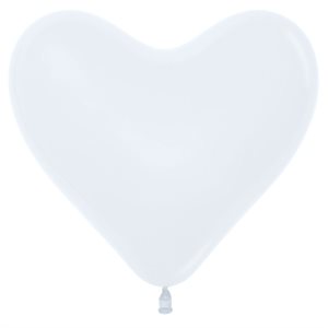 "06"" Fashion White Heart (50pcs)"