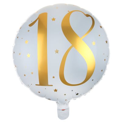 Ballon Alu des âges or 18 ans Ø 45 cm Sachet d'1 pièce Ballon Alu des âges or 18 ans Ø 45 cm Sachet d'1 pièce