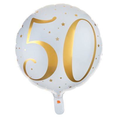 Ballon Alu des âges or 50 ans Ø 45 cm Sachet d'1 pièce