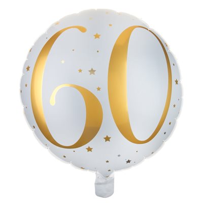 Ballon Alu des âges or 60 ans Ø 45 cm Sachet d'1 pièce Ballon Alu des âges or 60 ans Ø 45 cm Sachet d'1 pièce