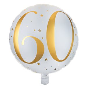 Ballon Alu des âges or 60 ans Ø 45 cm Sachet d'1 pièce