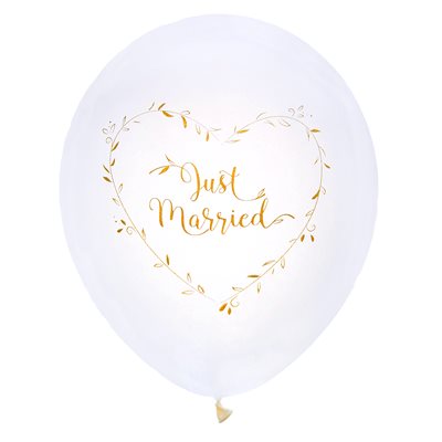 Ballon Just Married métallisé Or Ø 25 cm Sachet de 8 pièces Ballon Just Married métallisé Or Ø 25 cm Sachet de 8 pièces