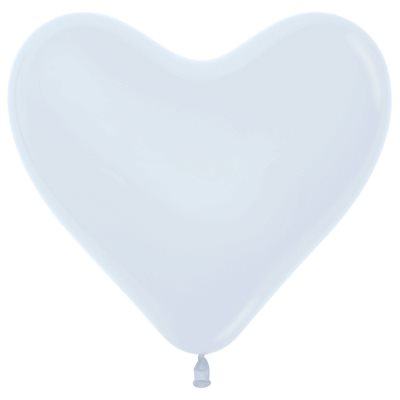 "12"" Fashion White Heart (50pcs)"