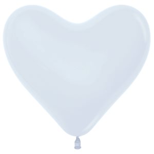"12"" Fashion White Heart (50pcs)"