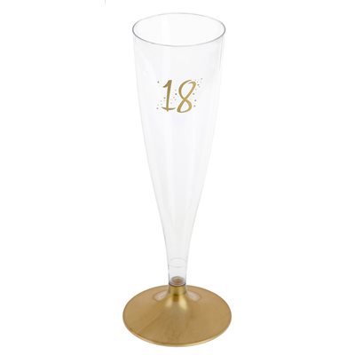 Flûte âge or 18 ans 14 cl Thermorétracté 6 pièces Flûte âge or 18 ans 14 cl Thermorétracté 6 pièces