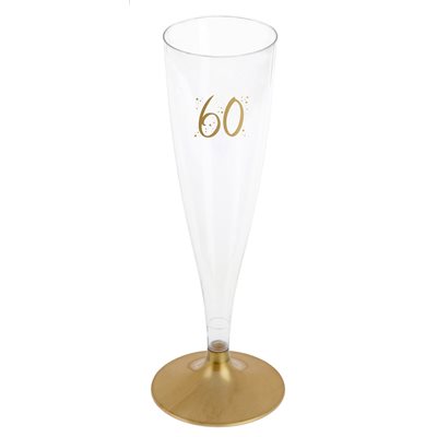 Flûte âge or 60 ans 14 cl Thermorétracté 6 pièces Flûte âge or 60 ans 14 cl Thermorétracté 6 pièces