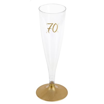 Flûte âge or 70 ans 14 cl Thermorétracté 6 pièces Flûte âge or 70 ans 14 cl Thermorétracté 6 pièces