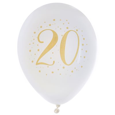 Ballon des âges or 20 ans Ø 23 cm Sachet de 8 pièces Ballon des âges or 20 ans Ø 23 cm Sachet de 8 pièces