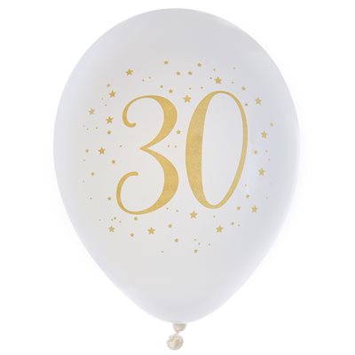 Ballon des âges or 30 ans Ø 23 cm Sachet de 8 pièces Ballon des âges or 30 ans Ø 23 cm Sachet de 8 pièces