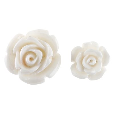 Rose Blanc Ø 1 & 1.5 cm Sachet de 20 pièces Rose Blanc Ø 1 & 1.5 cm Sachet de 20 pièces