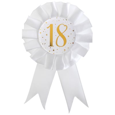 Cocarde des âges or 18 ans Ø 8 x 15 cm Sachet d'1 pièce Cocarde des âges or 18 ans Ø 8 x 15 cm Sachet d'1 pièce