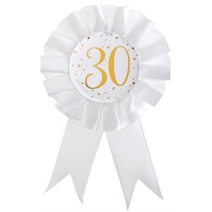 Cocarde des âges or 30 ans Ø 8 x 15 cm Sachet d'1 pièce