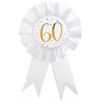 Cocarde des âges or 60 ans Ø 8 x 15 cm Sachet d'1 pièce