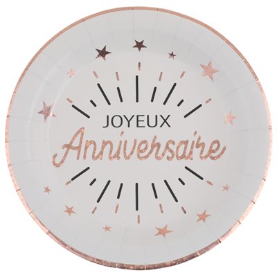 Assiette Anniversaire Etincelant Rose Ø 22.5 cm Sachet de 10 Assiette Anniversaire Etincelant Rose Ø 22.5 cm Sachet de 10