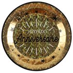 Assiette Anniversaire Etincelant Or Ø 22.5 cm Sachet de 10 p