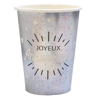 Gobelet Anniversaire Etincelant Argent Ø 7.8 x 9.7 cm / 27cl Gobelet Anniversaire Etincelant Argent Ø 7.8 x 9.7 cm / 27cl