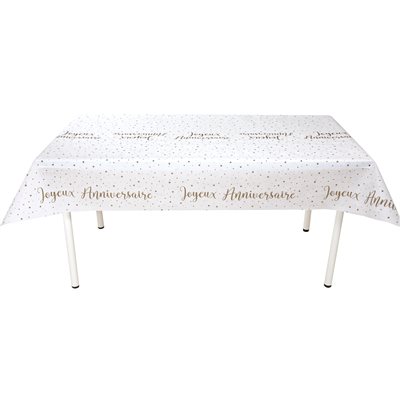 Nappe Joyeux Anniversaire Or 120 cm Rouleau de 3 mètres Nappe Joyeux Anniversaire Or 120 cm Rouleau de 3 mètres