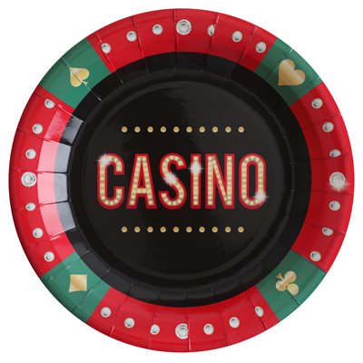 Assiette Casino Multicolore Ø 22.5 cm Sachet de 10 pièces Assiette Casino Multicolore Ø 22.5 cm Sachet de 10 pièces
