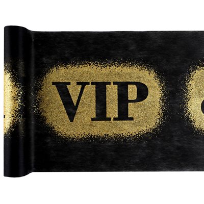 Chemin de table VIP couronné pailleté Noir 30 cm Rouleau de Chemin de table VIP couronné pailleté Noir 30 cm Rouleau de