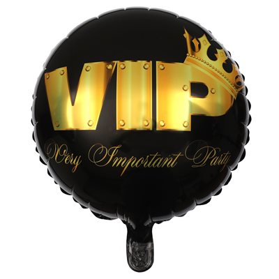 Ballon Alu VIP couronné métal Noir Ø 45 cm Sachet d'1 pièce Ballon Alu VIP couronné métal Noir Ø 45 cm Sachet d'1 pièce
