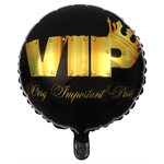 Ballon Alu VIP couronné métal Noir Ø 45 cm Sachet d'1 pièce
