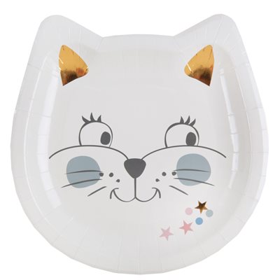 Assiette Kitty party Multicolore 18 x 18 cm Sachet de 10 piè Assiette Kitty party Multicolore 18 x 18 cm Sachet de 10 piè