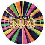 Assiette 80's Multicolore Ø 22.5 cm Sachet de 10 pièces