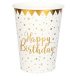 Gobelet Happy Birthday Blanc Ø 7.8 x 9.7 cm  /  27cl Sachet de