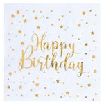 Serviette Happy Birthday Blanc 12.5 x 12.5 cm Sachet de 20 p