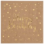Serviette Happy Birthday Kraft 25 x 25 cm Sachet de 20 pièce