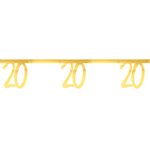 Banderole des âges métal or 20 ans 20 x 18 cm  /  250 cm Sache