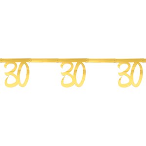 Banderole des âges métal or 30 ans 20 x 18 cm / 250 cm Sache