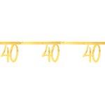 Banderole des âges métal or 40 ans 20 x 18 cm  /  250 cm Sache