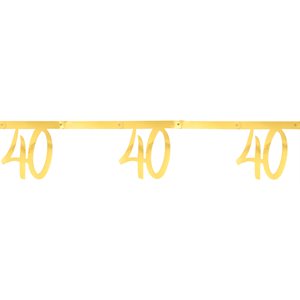Banderole des âges métal or 40 ans 20 x 18 cm / 250 cm Sache