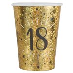 Gobelet Âge étincelant or 18 ans Ø 7.8 x 9.7 cm  /  27cl Sache