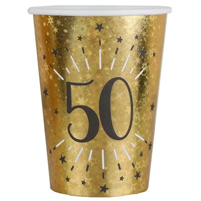 Gobelet Âge étincelant or 50 ans Ø 7.8 x 9.7 cm / 27cl Sache Gobelet Âge étincelant or 50 ans Ø 7.8 x 9.7 cm / 27cl Sache