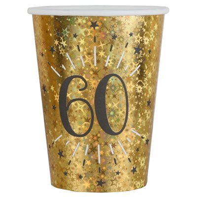 Gobelet Âge étincelant or 60 ans Ø 7.8 x 9.7 cm / 27cl Sache Gobelet Âge étincelant or 60 ans Ø 7.8 x 9.7 cm / 27cl Sache