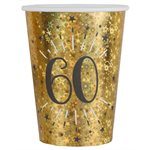 Gobelet Âge étincelant or 60 ans Ø 7.8 x 9.7 cm  /  27cl Sache