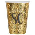 Gobelet Âge étincelant or 80 ans Ø 7.8 x 9.7 cm  /  27cl Sache