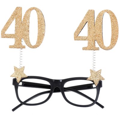 Lunettes Âge pailletées or 40 ans 15 x 16 cm Sachet d'1 pièc Lunettes Âge pailletées or 40 ans 15 x 16 cm Sachet d'1 pièc