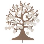 Arbre à voeux + 50 coeurs bois Naturel 48 x 40 cm La pièce