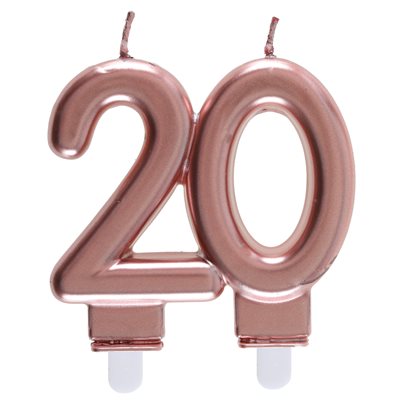 Bougie Âges rose gold 20 ans 7.5 x 9 cm La pièce Bougie Âges rose gold 20 ans 7.5 x 9 cm La pièce