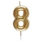 Bougie chiffre or N°8 La pièce 4 x 9 cm