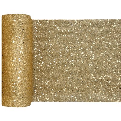 Chemin de table paillettes Or 18 cm Rouleau de 5 mètres Chemin de table paillettes Or 18 cm Rouleau de 5 mètres