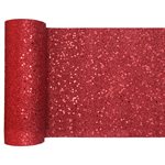 Chemin de table paillettes Rouge 18 cm Rouleau de 5 mètres